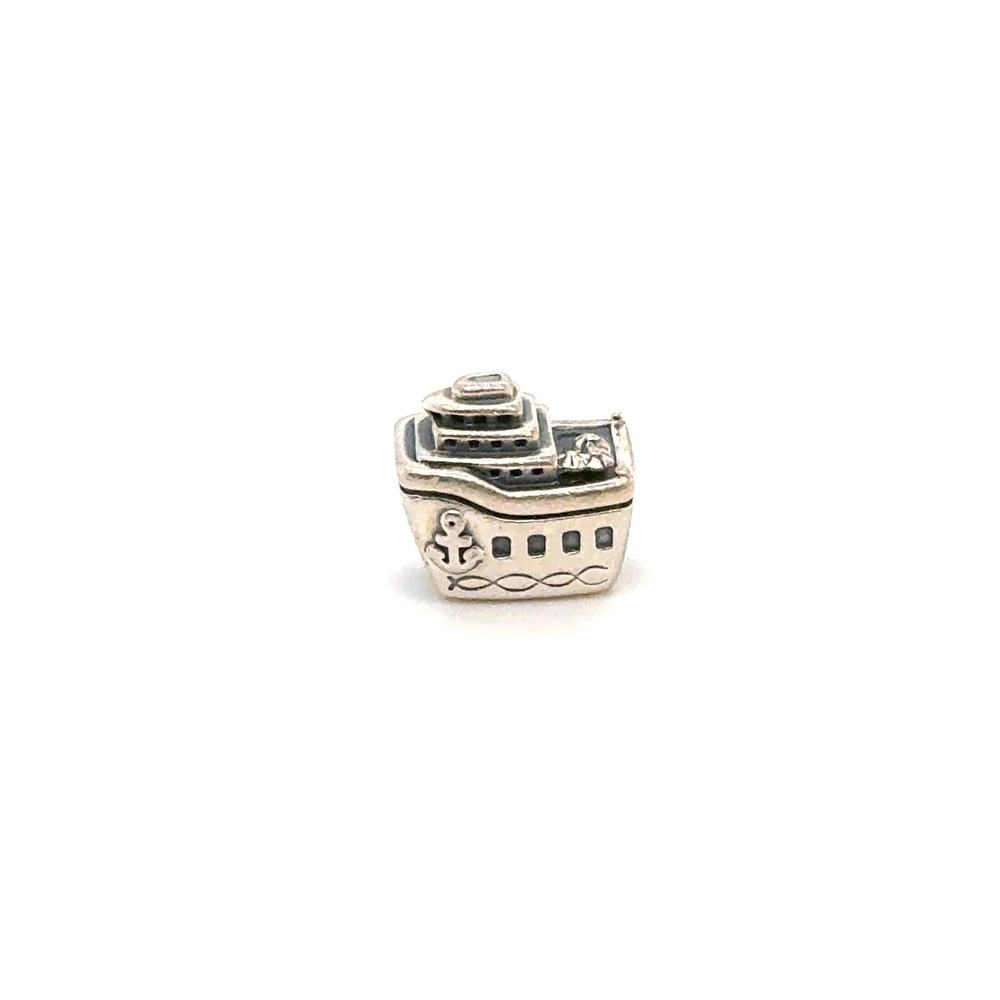 Pandora Cruise Ship Charm Sterling Silver Blue Enamel Nautical Travel 790464